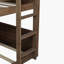Lit superposé simple au-dessus d'un lit en bois d'hévéa massif antique avec tête de lit à panneaux, pied de lit, garde-corps de sécurité et échelle intégrée