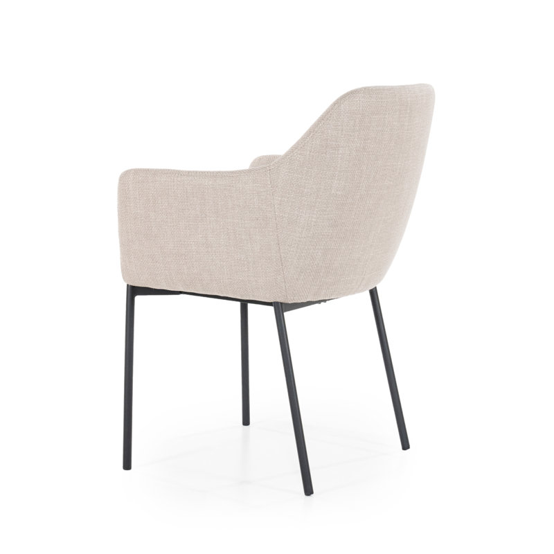 Upholstered Arm Chair, Light Brown