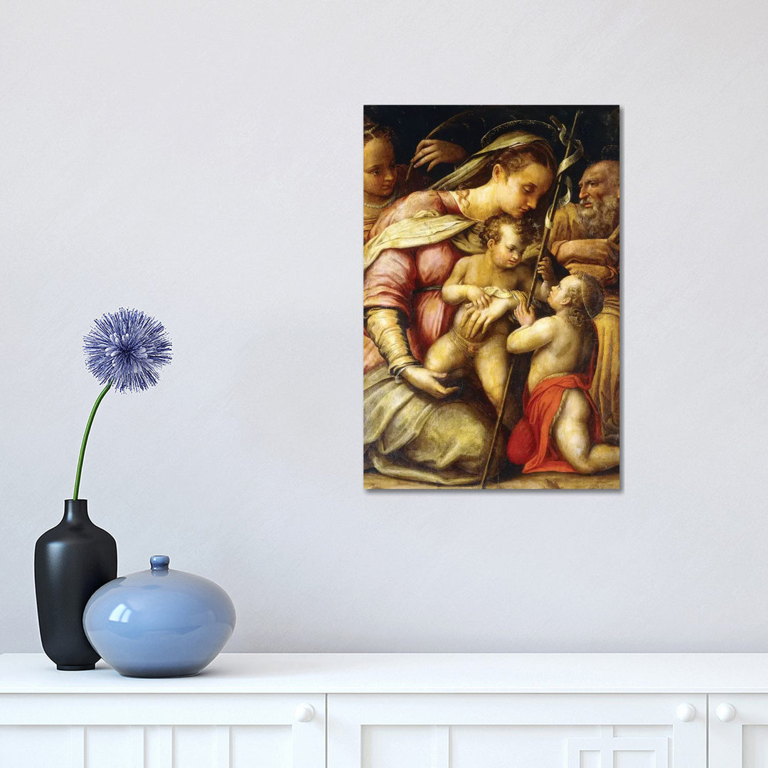 The Holy Family With The Infant Saint John The Baptist And Saint Catherine by Lavinia Fontana - Wrapped Canvas Painting