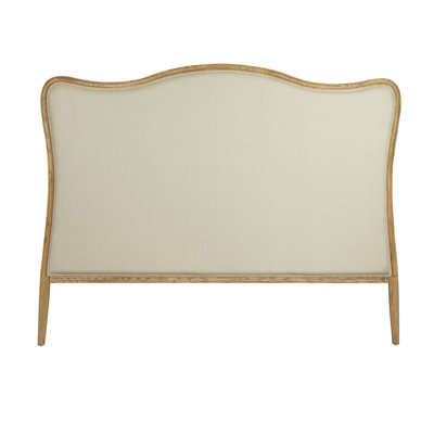 Pabst Modern Farmhouse Solid Oak Wood Headboard with Linen Upholstery, Natural and Grey by Laurel Foundry Modern Farmhouse