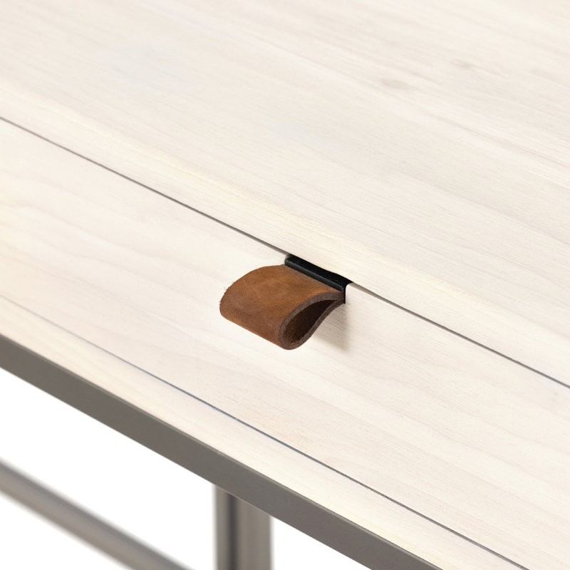 Solid Wood Modular L-Shaped Writing Desk, Dove Poplar