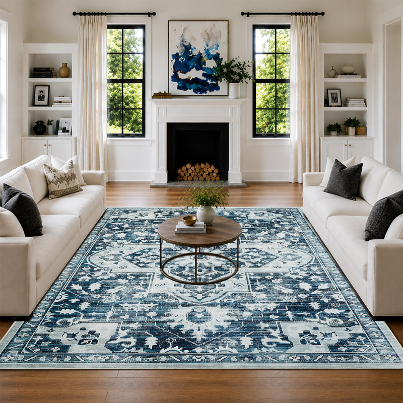 Arvada Rectangle Oriental Shaggy Area Rug, 240cm x 320cm