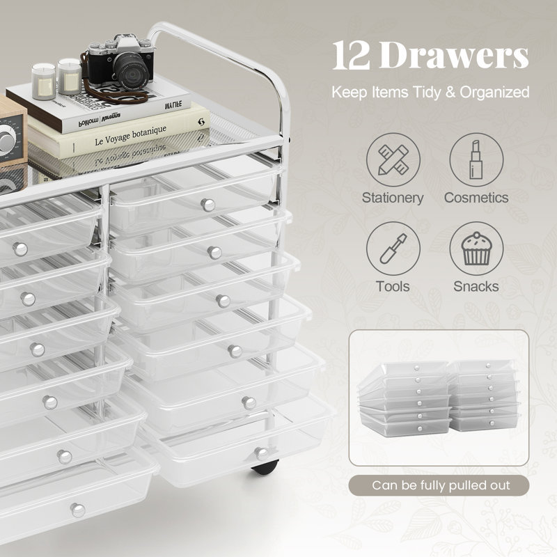 12 Drawer Storage Drawer, Clear