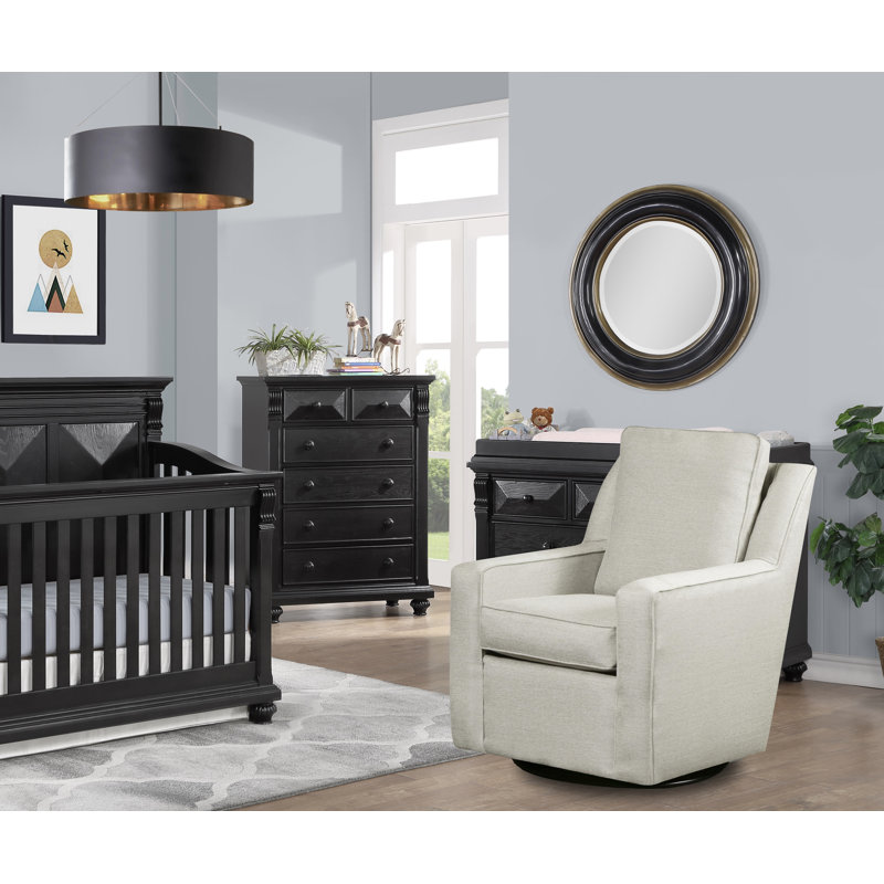 Fauteuil oscillant pivotant Miley avec tissu gris Millionaire - fabriqué aux États-Unis, Millionaire Gray