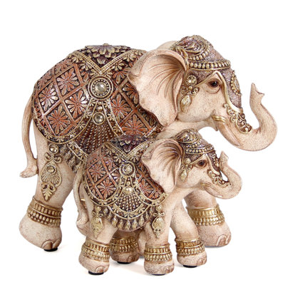 Ornate Shimmering Brown - Elephant statue