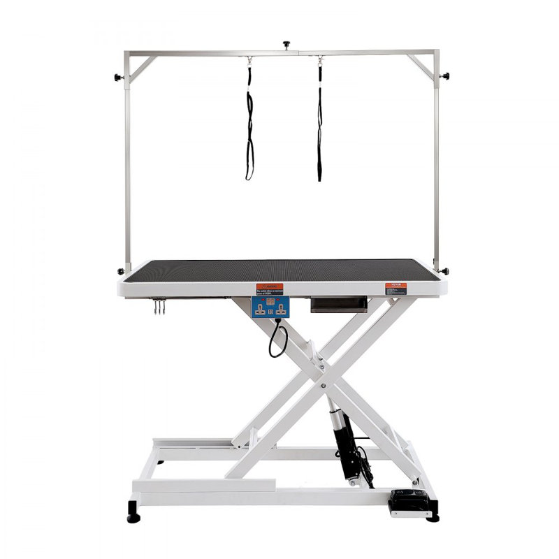 Table de toilettage électrique pour animaux de 50 po, bras de toilettage robuste pour grands chiens, station de toilettage pour chien à hauteur ajustable, table de toilettage antidérapante, support maximum 400LBS