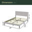 Structure de lit plateforme en fer pour grand lit avec lattes de bois et tête de lit tapissier élégante