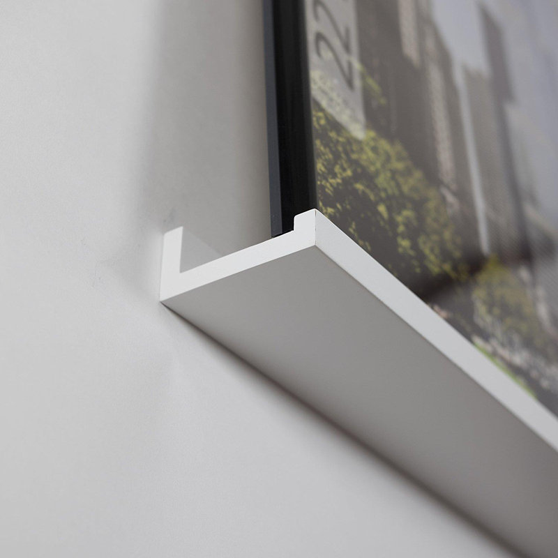 Tablette murale Gillock, H 4 po x l 46 po x P 6 po, Blanc