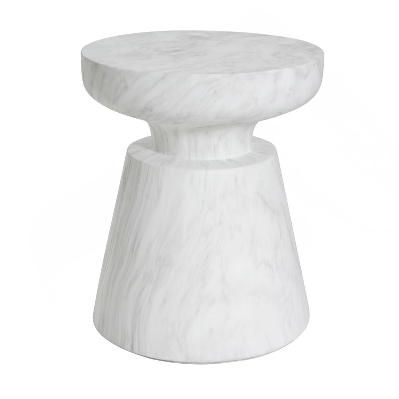 Table d'appoint d'extérieur en travertin Ponti, blanc