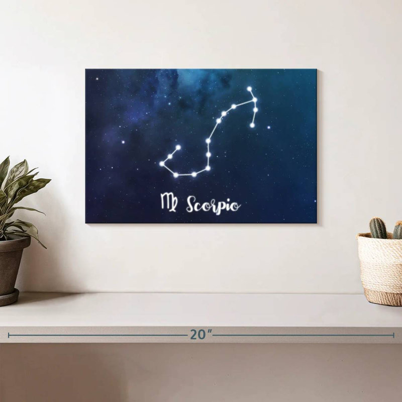 Constellation du zodiaque Adella Scorpio, H 8 po x l 12 po