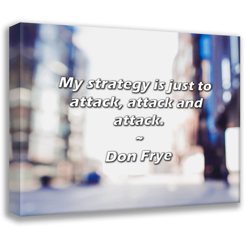 Don Frye Quote: My strategy is just to attack, attack and attack., 20" H x 24" W