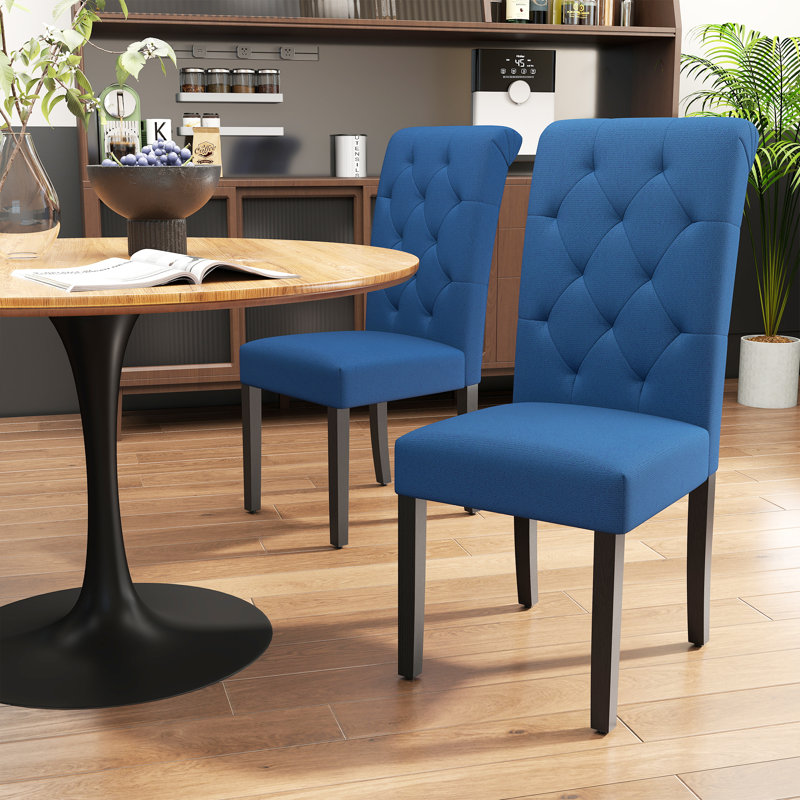 Agastya 18.7'' H Tufted Upholstered Parsons Chair, Blue