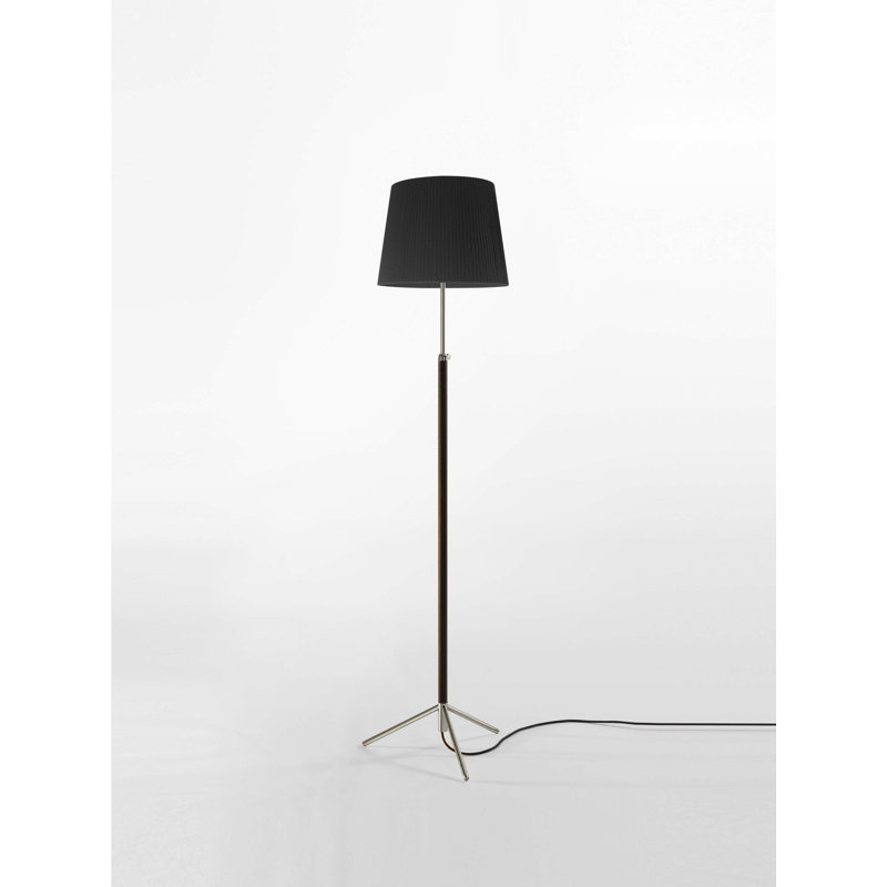 47.2" Floor Lamp, Black, Chrome