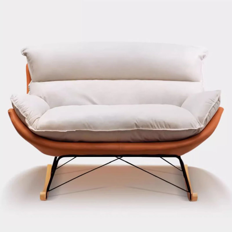 Chaise berçante double Nordic Light Luxury, Brun