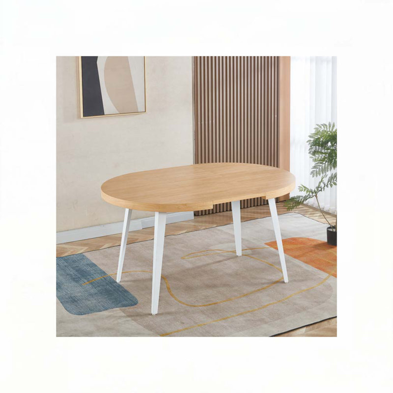 Table de salle à manger extensible, Chêne / Blanc