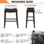 Ensemble de 4 tabourets de bar rectangulaires imprimés à hauteur de comptoir avec housses de selle et housse de protection