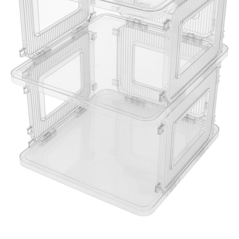 3 Pair Stackable Shoe Rack, Transparent
