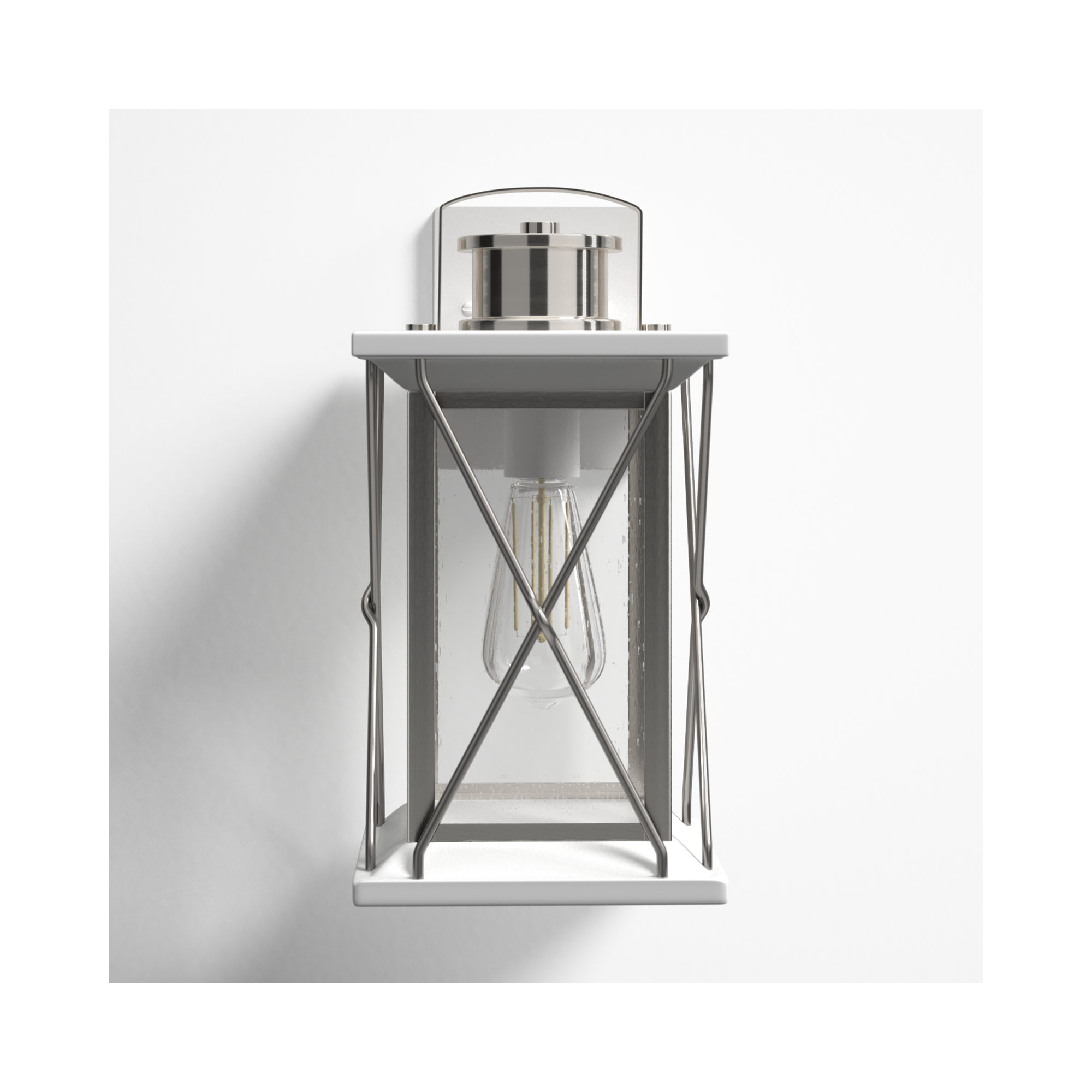 Inanna Single Light Outdoor Wall Light, Stainless Steel, 13" H x 6.5" W x 7.5" D