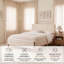 Lit tapissier moderne moderne, double, lin blanc-129912535-129912537