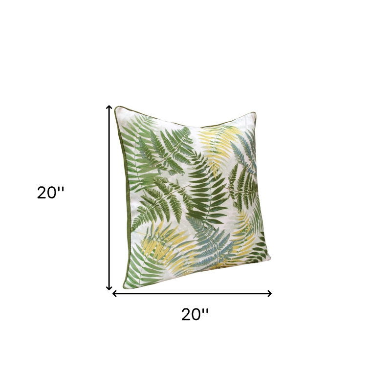 Ensemble de deux coussins à fermeture éclair en polyester vert et jaune 20 po x 20 po