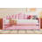 Twin size Upholstered Daybed with Trundle ,Velvet Sofabed with USB Charging Ports,No Box-spring Needed-129865464