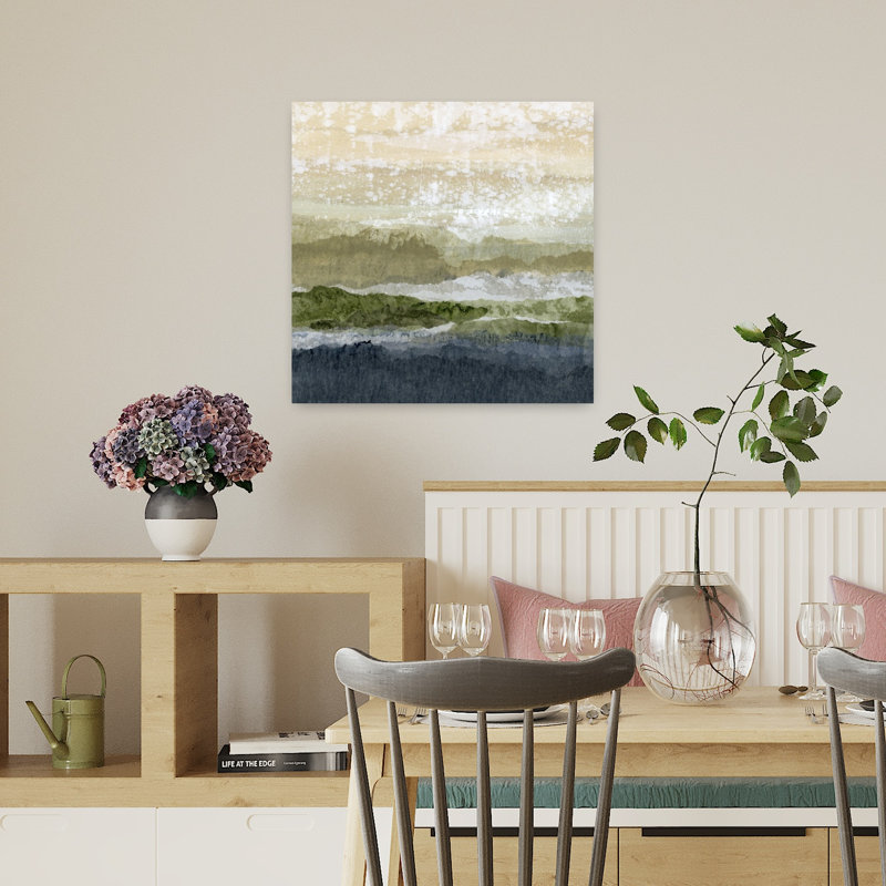 Art contemporain contemporain, paysage abstrait, H 18 po x l 18 po