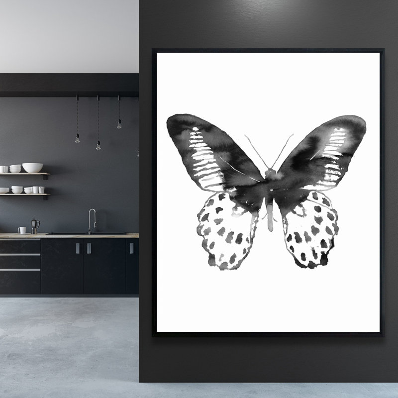 Black Butterfly Print On Canvas
