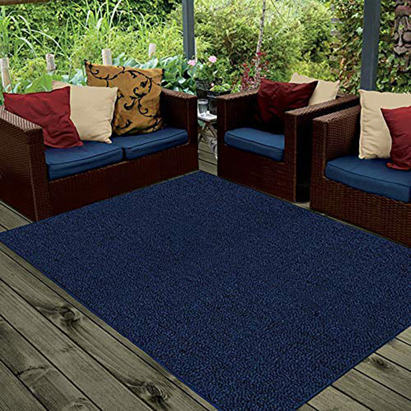 Eider & Ivory™ Ambiant Indoor Outdoor Commercial Area Rugs Navy | Wayfair