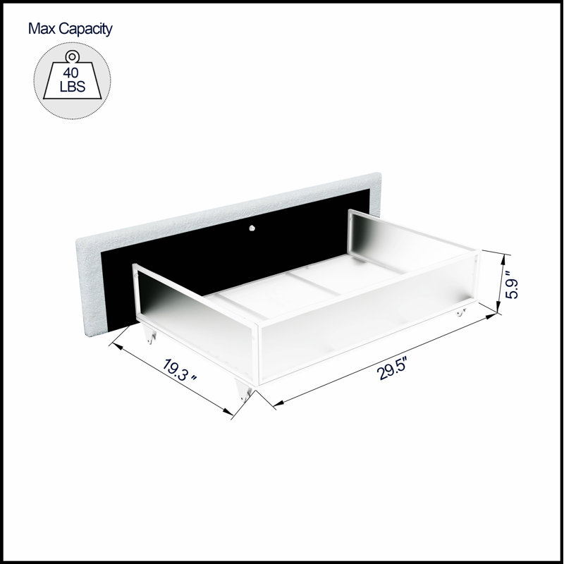 Lit plateforme tapissier ivoire avec rangement breveté à 4 tiroirs, alliant style et fonctionnalité pour les chambres modernes.