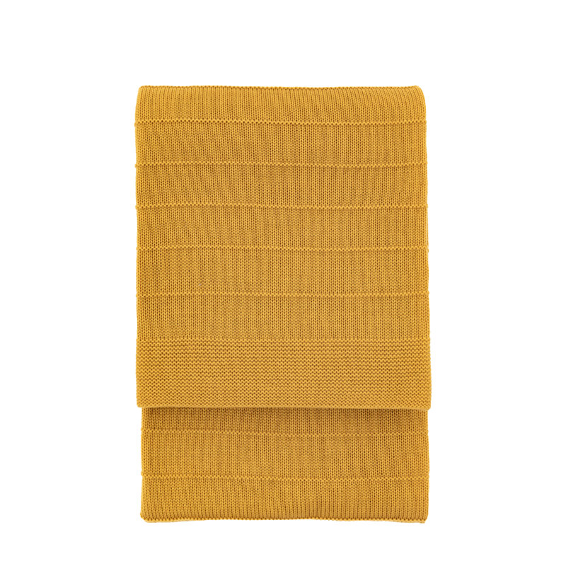 Florence Knit Throw Taupe 1300x1700mm, Mustard