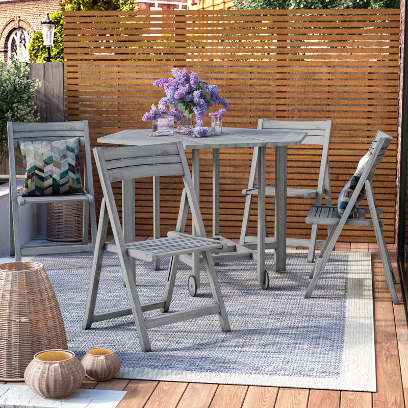 Ensemble repas hexagonal pour 4 personnes de 40,9 po de longueur Lagarde, Gris délavé