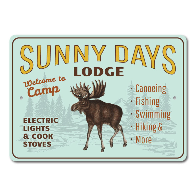 Plaque en aluminium Lodge, H 18 po x l 12 po x P 0,06 po