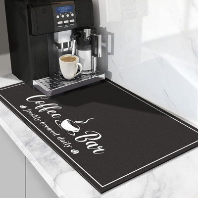 Tapis de café absorbant, noir