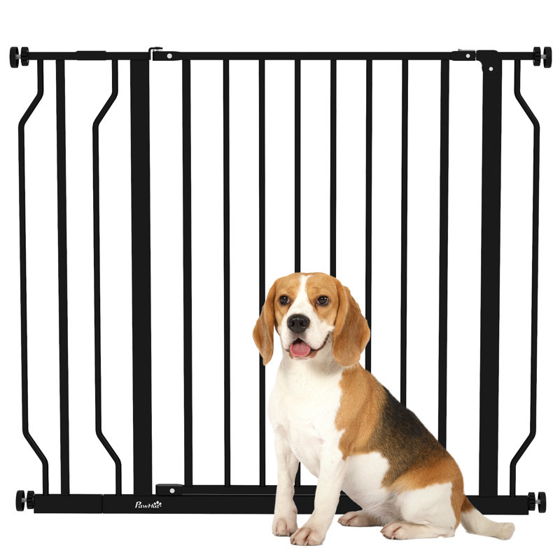 Metal Pressure Mounted Pet Gate, Black