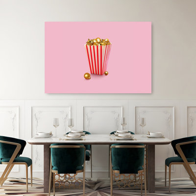 Fête popcorn coloré, arbre surréel moderne, impression d'art mural