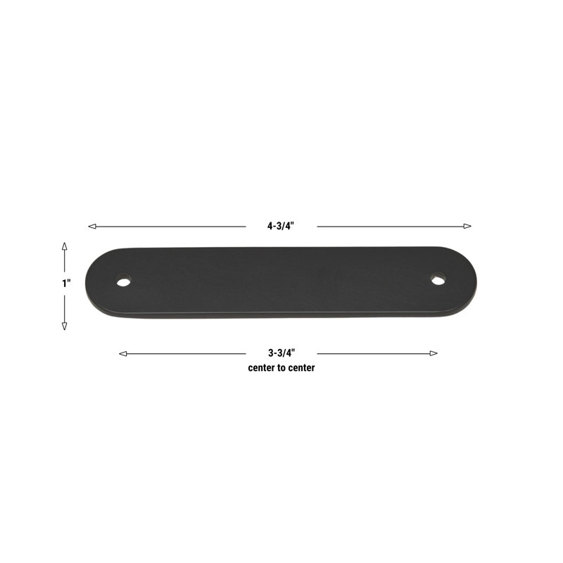 Quincaillerie GlideRite 4-3 / 4 po, plaque arrière arrondie 3-3 / 4 po centre à centre, 5343-96, Noir mat