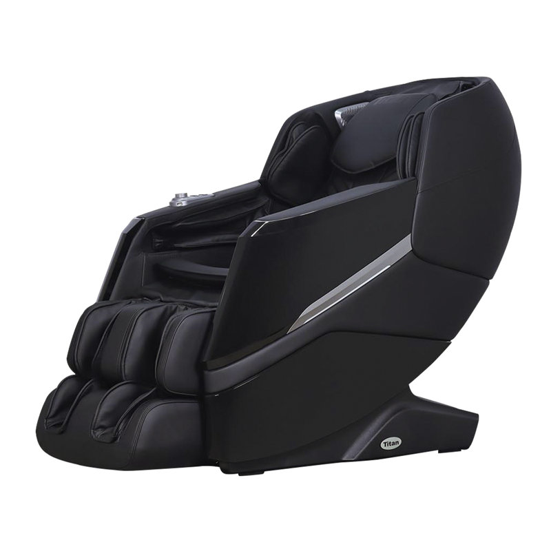 Black Faux Leather Zero-Gravity Massage Chair with Metal Frame