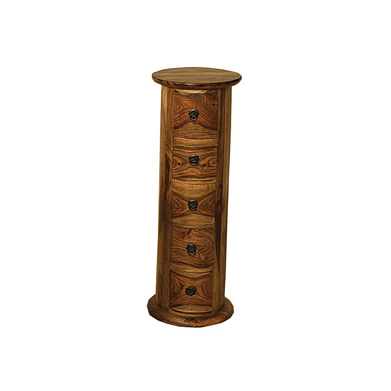 Solid Wood Pedestal End Table