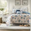 Ensemble de courtepointe réversible en polyester pour grand lit Coastal Blue