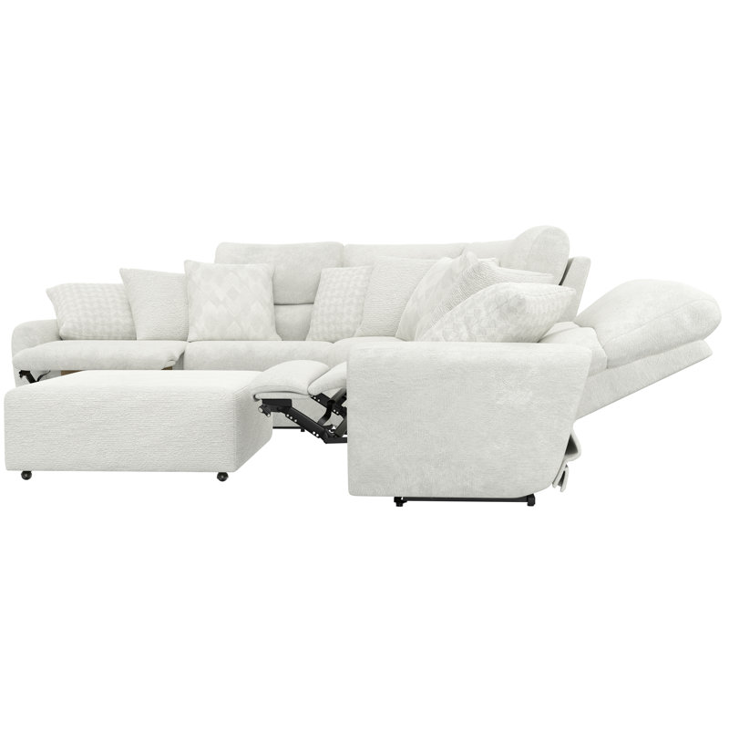 Canapé modulaire inclinable 3 pièces Julieza, Polyester gris