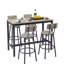Grey Bar Table With 4 Stools, Thickened Steel Frame, Pu Soft Seat And Stool . 48.42''l X 23.55''w 35.89''h. Robust Construction, Upholstered Seats Backrests For Relaxed Seating