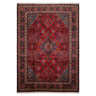 8'7''x12'8'' Hand Knotted Wool Red Joshegan Traditional Rug