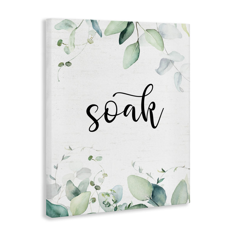 Soak Leafy Herbs Canvas, design by Lettered and Lined