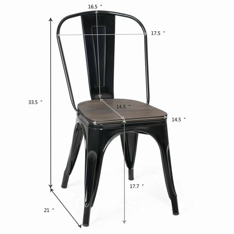 Galway Stacking Side Chair, Black/Gray