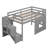 Twin Size Loft Bed With Storage Staircase And Playful Window In Gray - Solid Wood For Bedroom Fun Functional Fascinating-1876853897