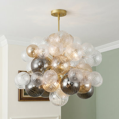 Jurelt 8 - Light Modern Glass Bubble Chandelier Flush Mount Ceiling Light