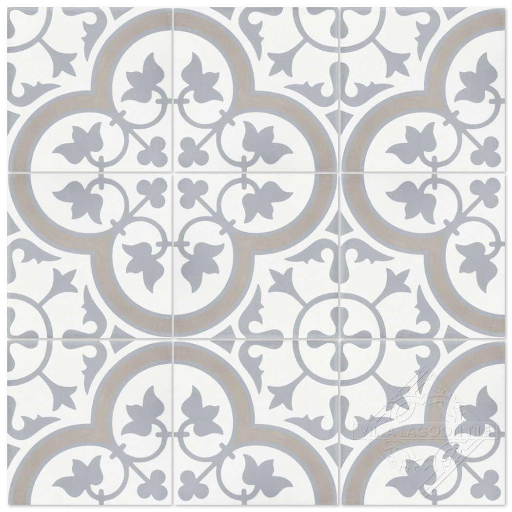 Tulips 8" x 8" Cement Patterned Wall & Floor Tile Villa Lagoon Tile 