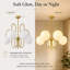 Lustre bulle de salon moderne à intensité variable en acier doré à 5 lumières Auline