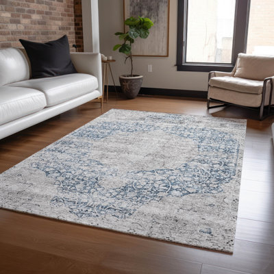 Tapis d'intérieur / extérieur bleu Sylvia 