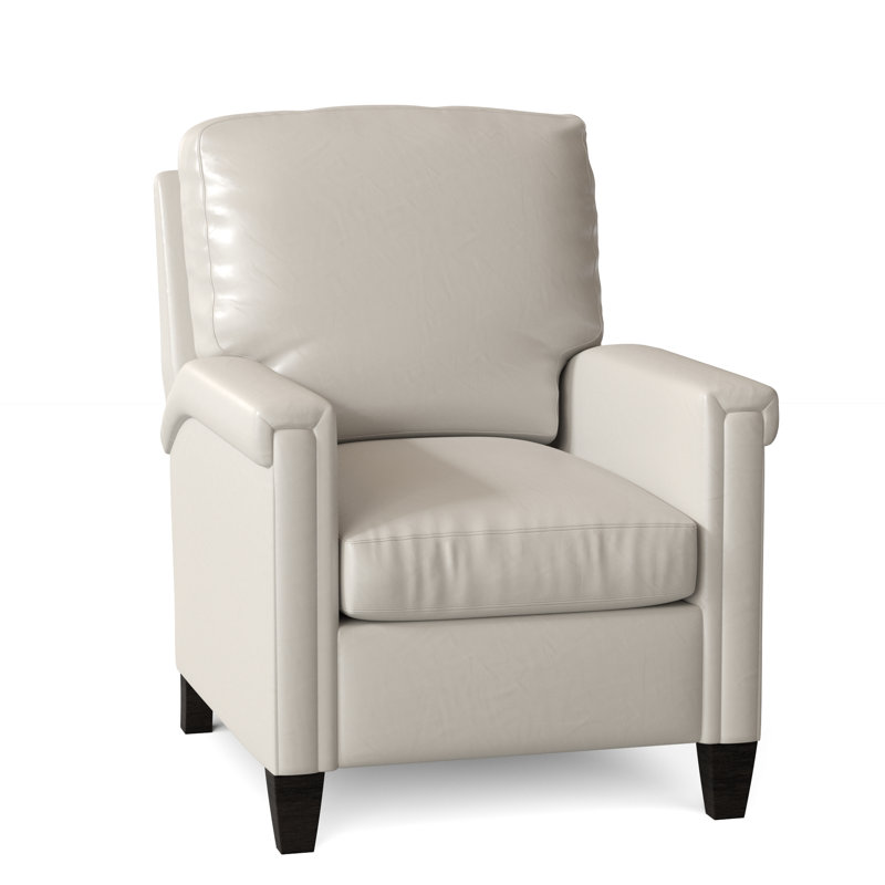Kara 32" Wide Faux Leather Standard Recliner, Outsider Raven Genuine Leather, Cobblestone, Manual